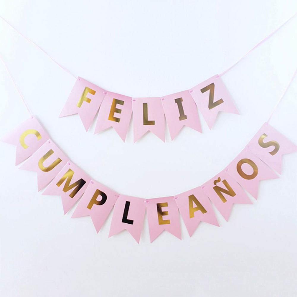 Banderín Feliz Cumpleaños Rosado Bebe – Globos Helio